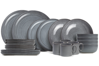 Cosy & Trendy Serviesset Kentucky Grey - 20-delig / 4 personen - 4 dinerborden, 4 ontbijtborden, 4 diepe borden, 4 kommen en 4 mokken