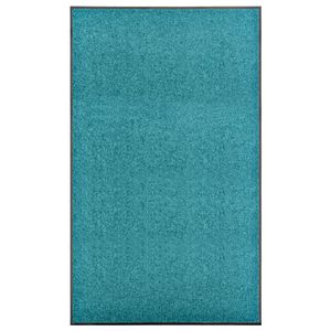 VidaXL Deurmat wasbaar 90x150 cm cyaan