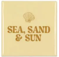 Daan Kromhout Design tegeltje keramiek sea sand sun 10x10cm beige