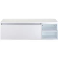 Frozen Badmeubelset 140 cm - Greeplijst in Kleur - Wastafel Regaalkast met Bovenblad Wit Hoogglans
