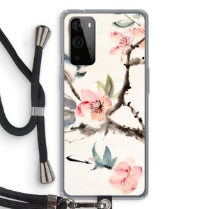 Japanse bloemen: OnePlus 9 Pro Transparant Hoesje met koord