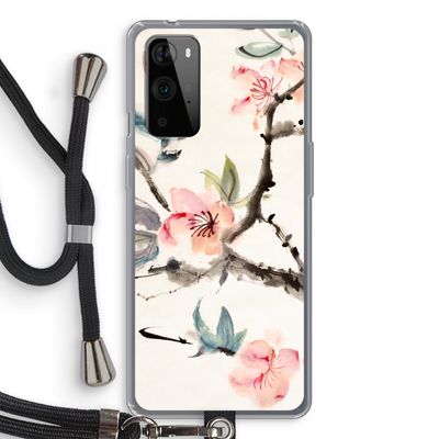 Japanse bloemen: OnePlus 9 Pro Transparant Hoesje met koord