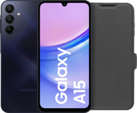 Samsung Galaxy A15 128GB Zwart 5G + BlueBuilt Book Case Zwart