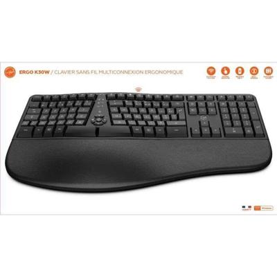 Draadloos toetsenbord - Ergonomisch - MOBILITY LAB - K30W - AZERTY - Meerdere aansluitingen - Zwart