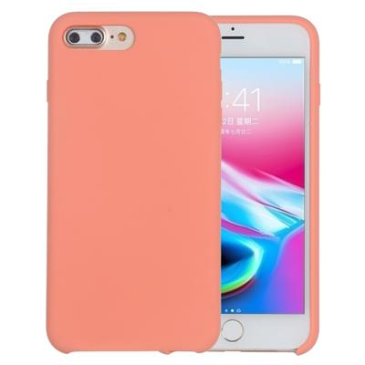 iPhone 7 Plus & 8 Plus Effen gekleurd Siliconen back cover Hoesje (licht oranje)
