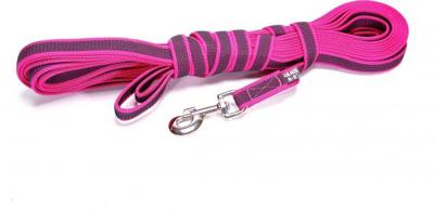 Lange lijn hond - Antislip - 20mm x 10m - Met handvat - Roze