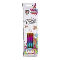 Grafix Potloden met puntenslijper regenboog Grafix Potloden met puntenslijper regenboog