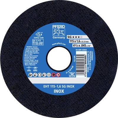 PFERD TOOLS EHT 115-1,6 SG INOX 61340424 Doorslijpschijf recht 115 mm 25 stuk(s) RVS