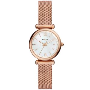 Fossil ES4433 Horloge Carlie staal rosekleurig 28 mm