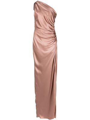 Michelle Mason robe longue à design à une épaule - Rose