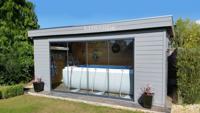 Lugarde PR21 Tuinhuis 540x300 cm 44 mm vurenhout blank- Plat dak- Hout- Lugarde