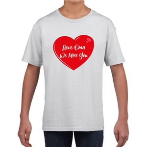 Lieve oma we miss you t-shirt wit voor kinderen