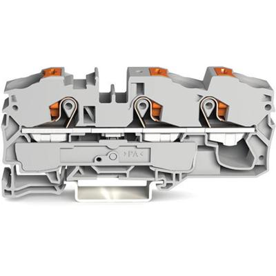 WAGO 2216-1301 Doorgangsklem 12 mm Push-In-klem Grijs 20 stuk(s)