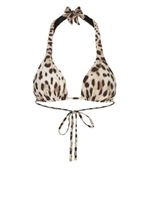 Dolce & Gabbana leopard-print triangle bikini top - Tons neutres