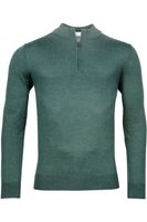Thomas Maine Half-Zip Sweater groen, Effen - thumbnail