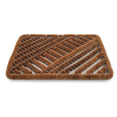 Deurmat - staaldraad/kokos - extra zwaar - 40 x 60 cm - bruin - droogloopmat