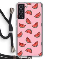 Watermeloen: Samsung Galaxy S21 FE Transparant Hoesje met koord Watermeloen: Samsung Galaxy S21 FE Transparant Hoesje met koord