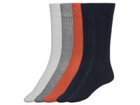 LIVERGY 5 paar sokken (oranje / 2x grijs / 2x marineblauw, 39-42)