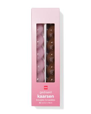 HEMA Huishoudkaarsen ⌀2.2x20cm Draai Roze - 2 Stuks (roze)