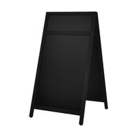 Krijt stoepbord Europel 660x1280mm met top zwart