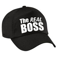 The Real Boss pet / cap zwart met witte letters dames