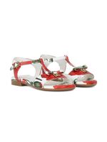 Dolce & Gabbana Kids sandales imprimées à plaque logo - Rouge