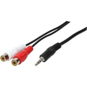 LogiLink 1x3.5mm - 2xRCA, 0.2m audio kabel 0,2 m 3.5mm Zwart