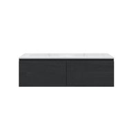 Badkamermeubelset Gliss Eros 120 cm Met Wastafel Met 1 Lade Zwart Eiken