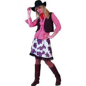 Cowgirl blouse voor dames rood/wit   -