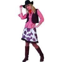 Cowgirl blouse voor dames rood/wit   - - thumbnail