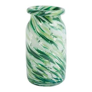 "HAY Splash Vaas Roll Neck H 20,5 cm - Green swirl "