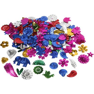 Creativ Company Pailletten, afm 15-45 mm, sterke kleuren, 30 gr/ 1 doos