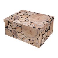 Opbergdoos/opberg box van karton met boomstam print bruin 37 x 30 x 16 cm   - - thumbnail