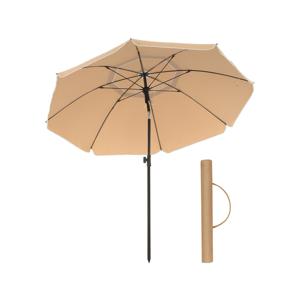 Strandparasol met UPF 50+ UV-bescherming, Taupe / Ø 160 cm