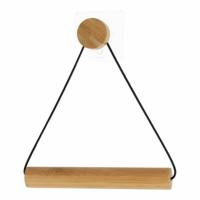 Toiletrolhouder Malmo - zwart/naturel - wand/muur - zelfklevend - bamboe/metaal - zonder boren Toiletrolhouder Malmo - zwart/naturel - wand/muur - zelfklevend - bamboe/metaal - zonder boren