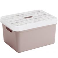 Sunware opslagbox - 13 liter - roze - kunststof - 35 x 25 x 18 cm - met afsluitbare deksel
