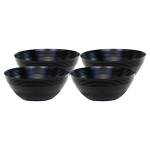 Bloempot/plantenpot schaal - 4x - zink - zwart - D20 x H8 cm