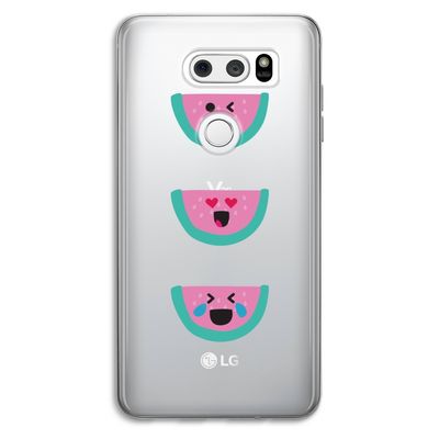 Smiley watermeloen: LG V30 Transparant Hoesje