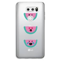 Smiley watermeloen: LG V30 Transparant Hoesje