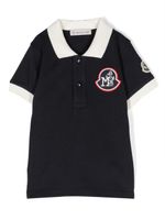 Moncler Enfant polo à patch logo - Bleu