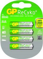 GP ReCyko+ NiMH Ready to use AAA batterijen 800mAh, 4 stuks in blister - thumbnail
