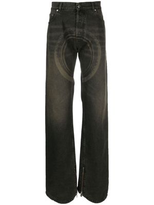 Off-White jean Wheel Over à effet délavé - Marron