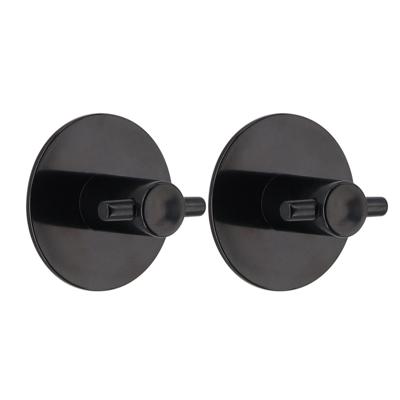 Plakhaakjes rond - 2x stuks?- 5 cm - Zelfklevende ophang haakjes - kunststof - zwart