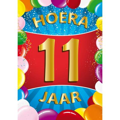 11 jaar verjaardag versiering poster - 59 x 84 cm - leeftijd feestartikelen