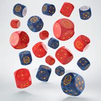 Crosshairs Compact D6 Dice Set Cobalt&Red (20) - thumbnail