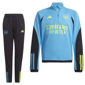 adidas Arsenal Trainingspak 1/4-Zip 2023-2024 Kids Blauw Zwart Geel