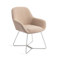 Jesper Home Eetkamerstoel 'Kushi' Beehive Steel, kleur Flax Relax