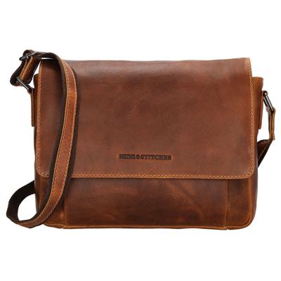 Hide & Stitches Schoudertas met Overslag Japura Cognac