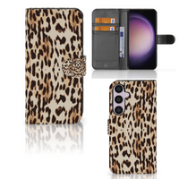 Samsung Galaxy S24 Plus Telefoonhoesje met Pasjes Leopard - thumbnail