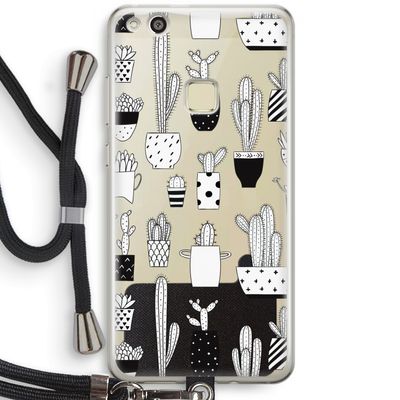 Cactusmotief: Huawei Ascend P10 Lite Transparant Hoesje met koord